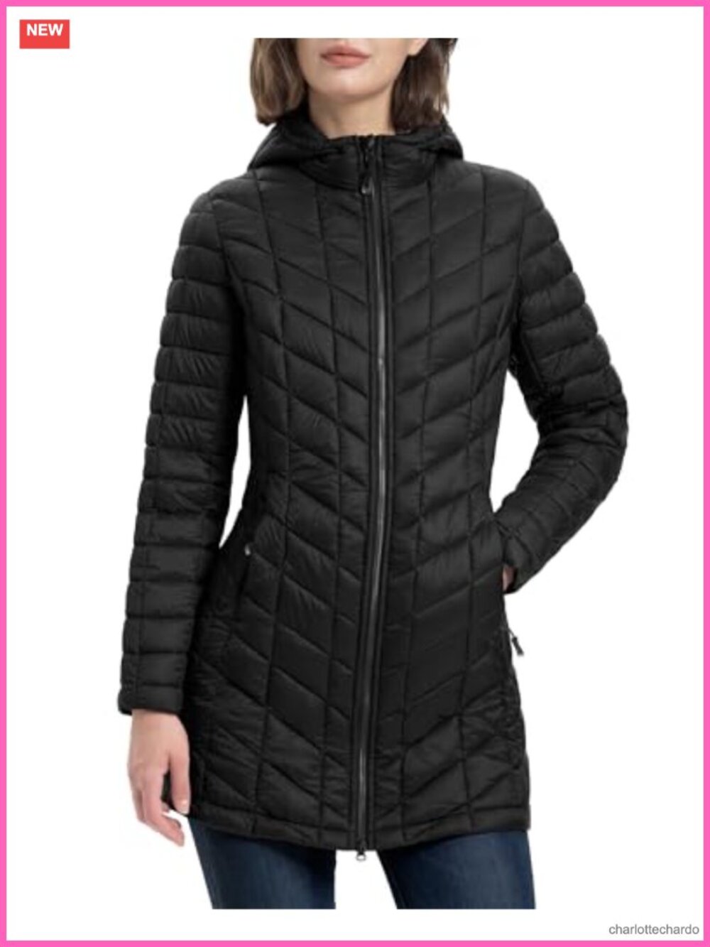 Women's Long Puffer Jacket Hood Lightweight Warm Winter Coat